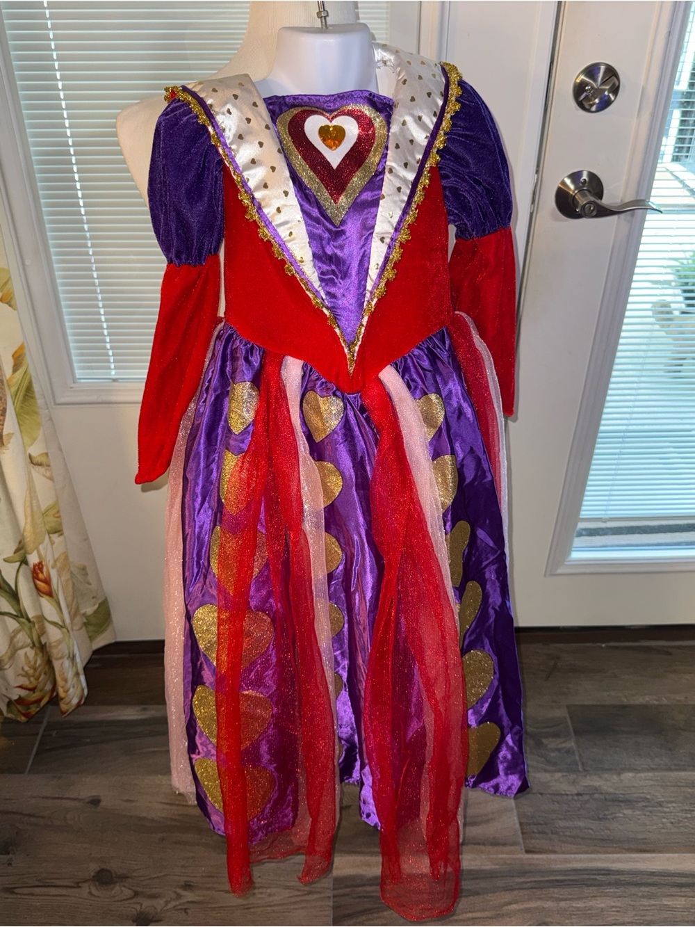 Kids Royal Heart Princess Costume - Purple & Red